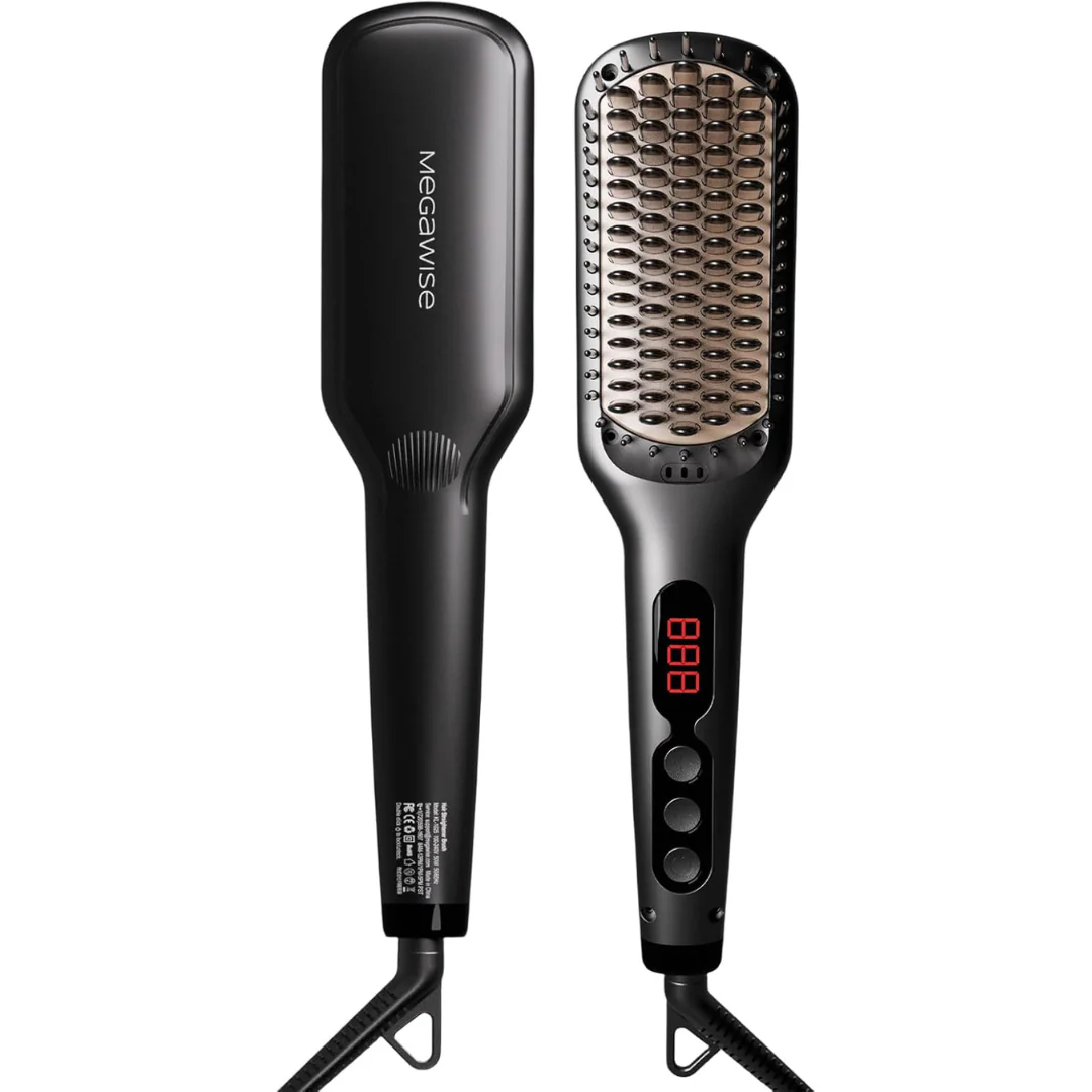 MEGAWISE Ceramic Ionic Hair Straightener Brush