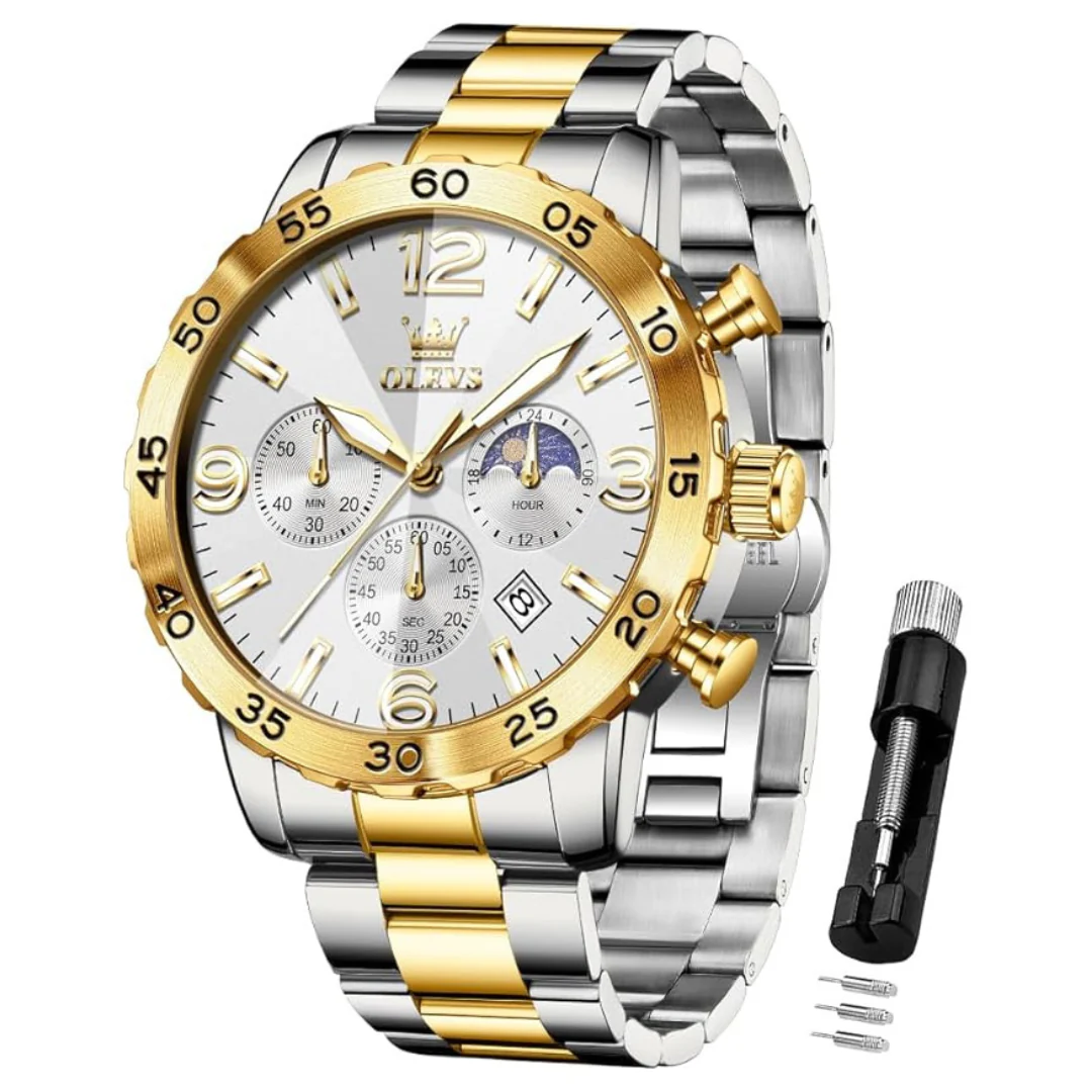 Men's Analog Stainless Steel Waterproof Luminous Date Watches (Various)