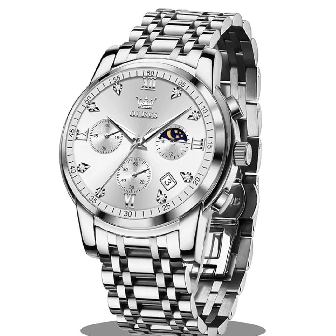 Men's Quartz Dress Watch with Chronograph and Day Display (Various)