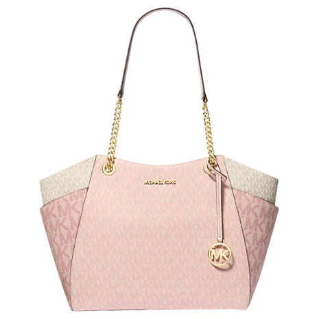 Michael Kors Women's Jet Set Large Color-Block Signature Logo Tote Bag
