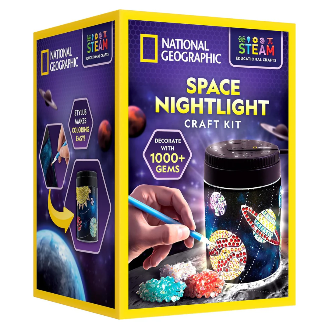 NATIONAL GEOGRAPHIC Diamond Painting Solar System Night Light – Make Your Own Night Light With 1000+ Gems
