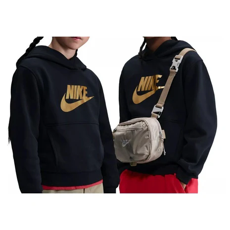 Nike Big Kids' Sportswear Gold Satin Logo Club Fleece Hoodie