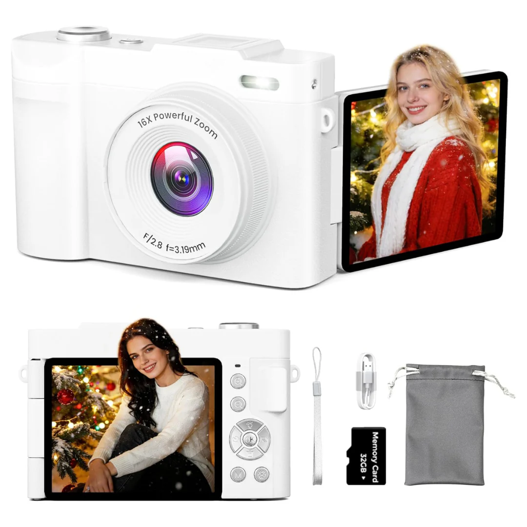Nisumkey DC03 48MP 4K Ultra HD Wi-Fi Digital Camera w/ 16X Zoom