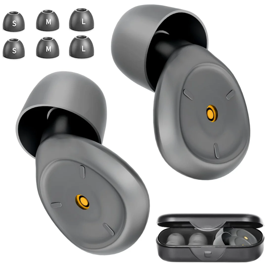 Noise Cancelling Ear Plugs with 6 Ear Tips & Bag