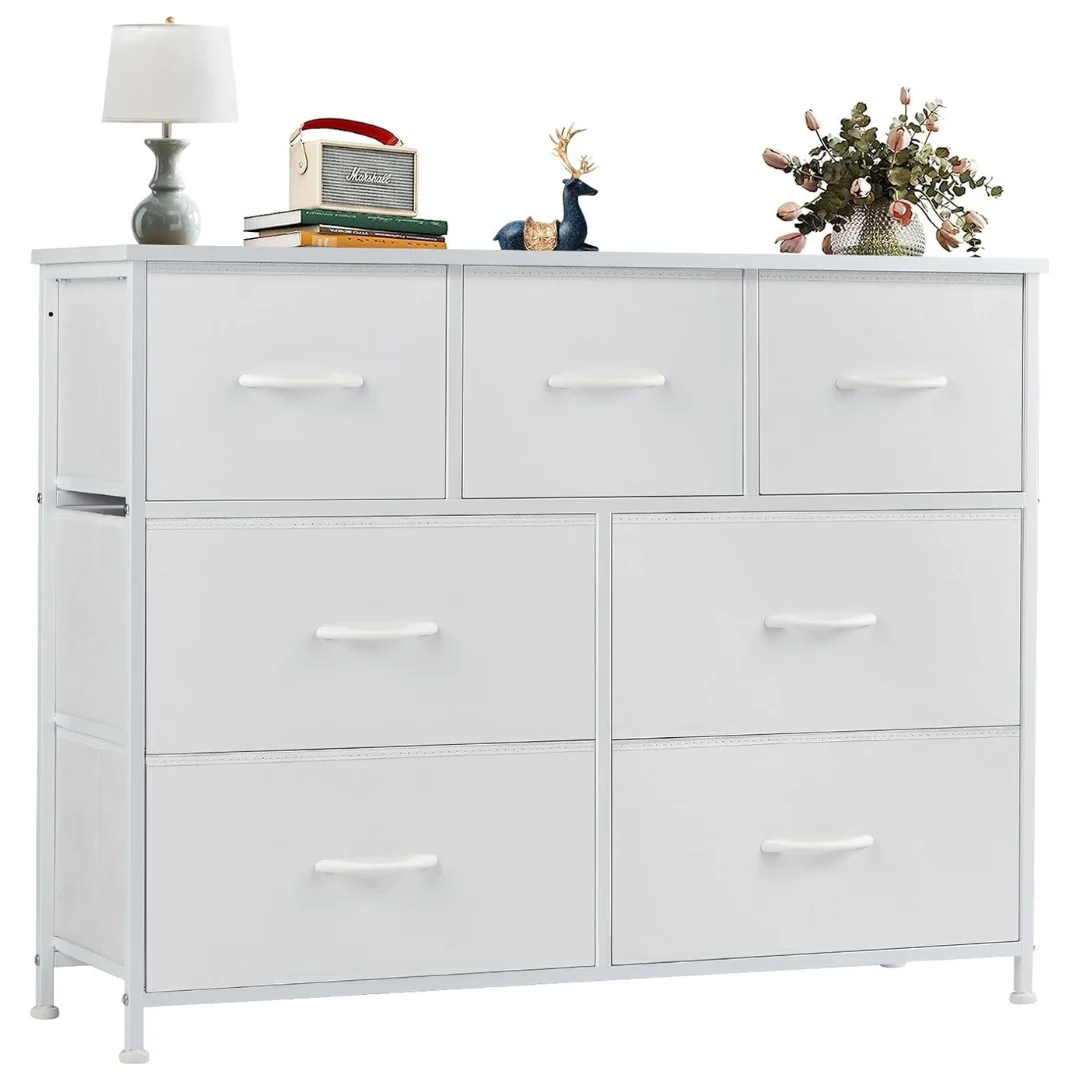 Olixis 7-Drawer Dresser With Wooden Top & Metal Frame
