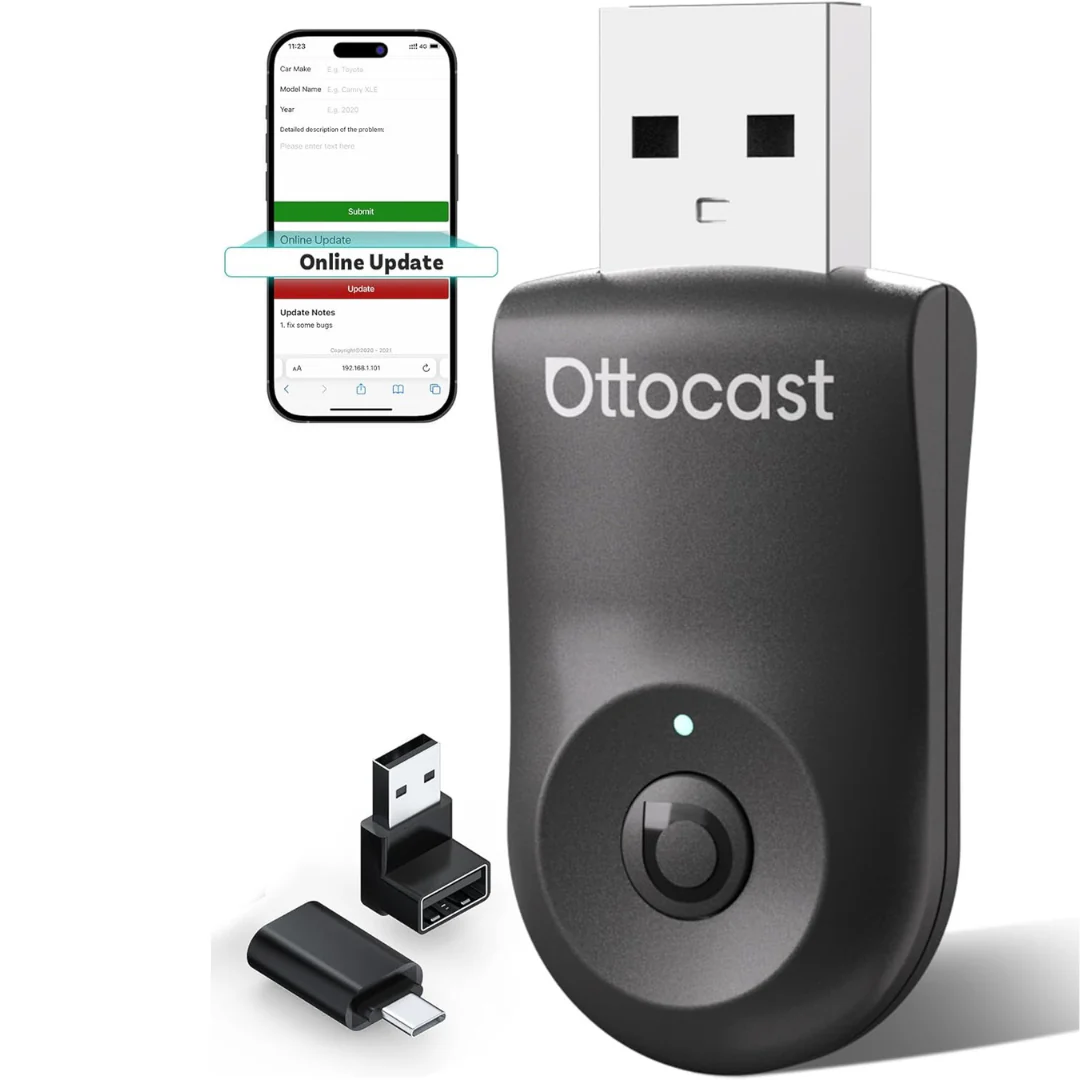 Ottocast 2-in-1 Wireless Adapter for CarPlay & Auto