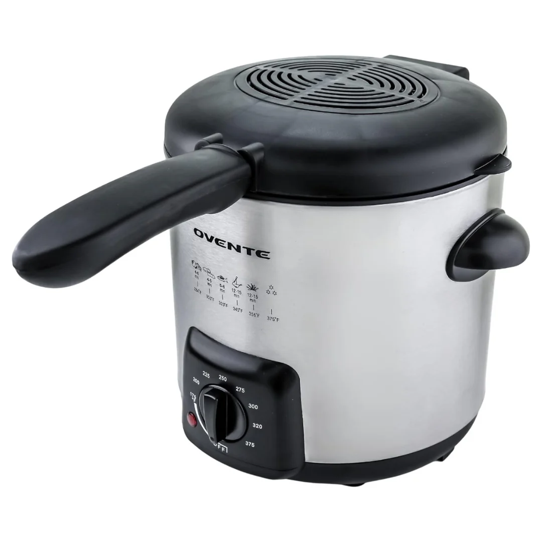 OVENTE 0.9L Stainless Steel Countertop Electric Deep Fryer