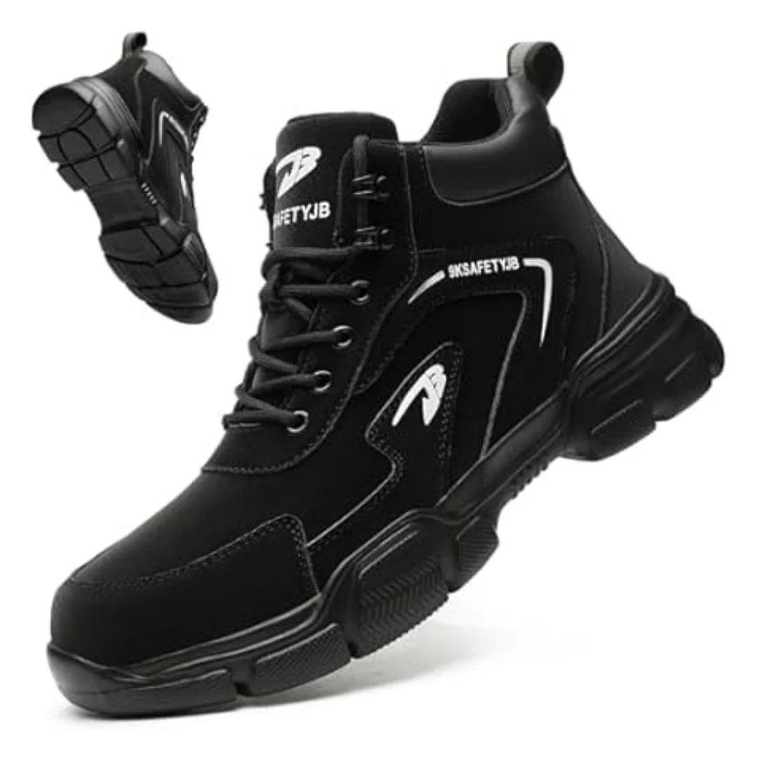 PJZHJ Boots Men's Slip Resistant Safety Steel Toe Shoes