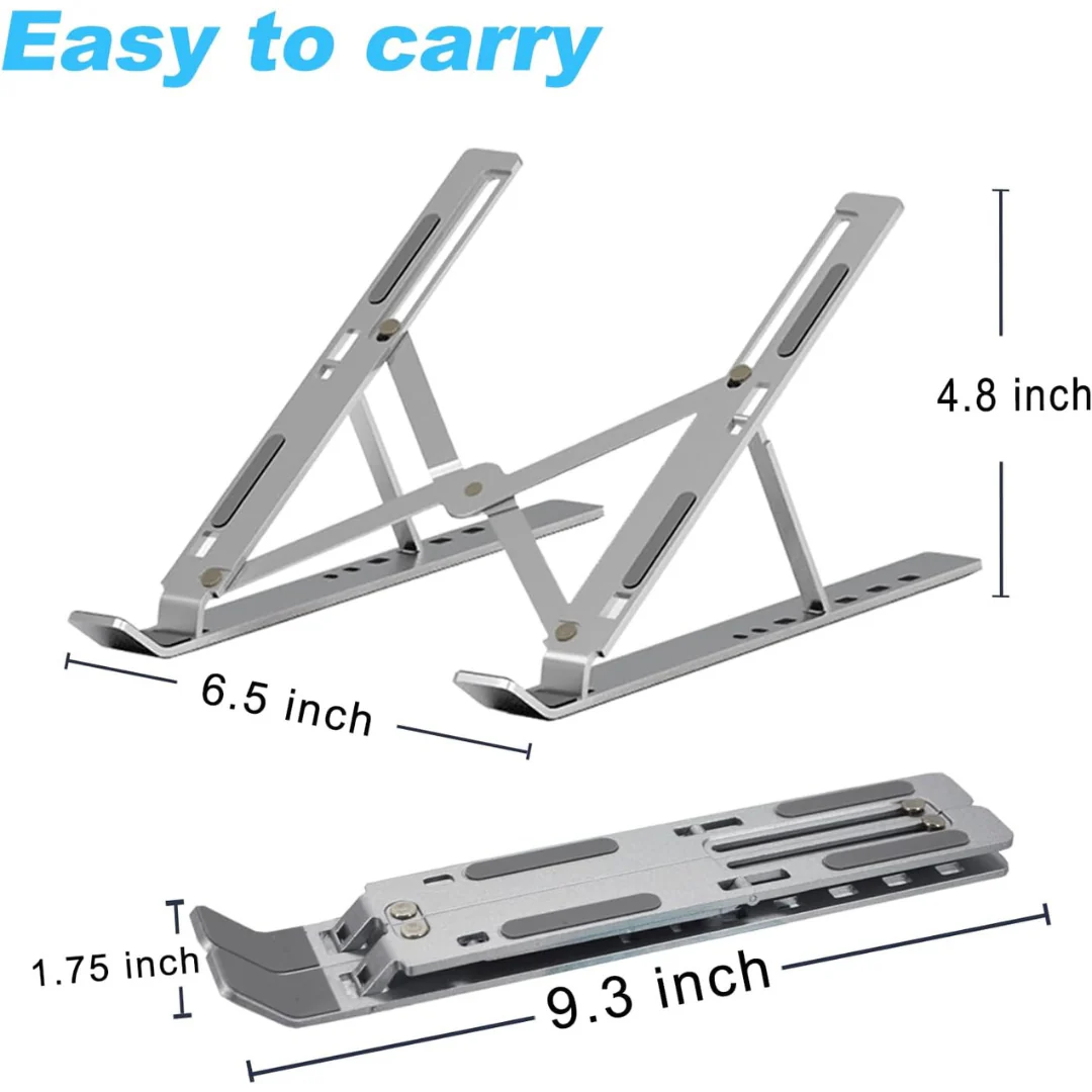 Portable 15.6" Aluminum Laptop Stand with Adjustable Height