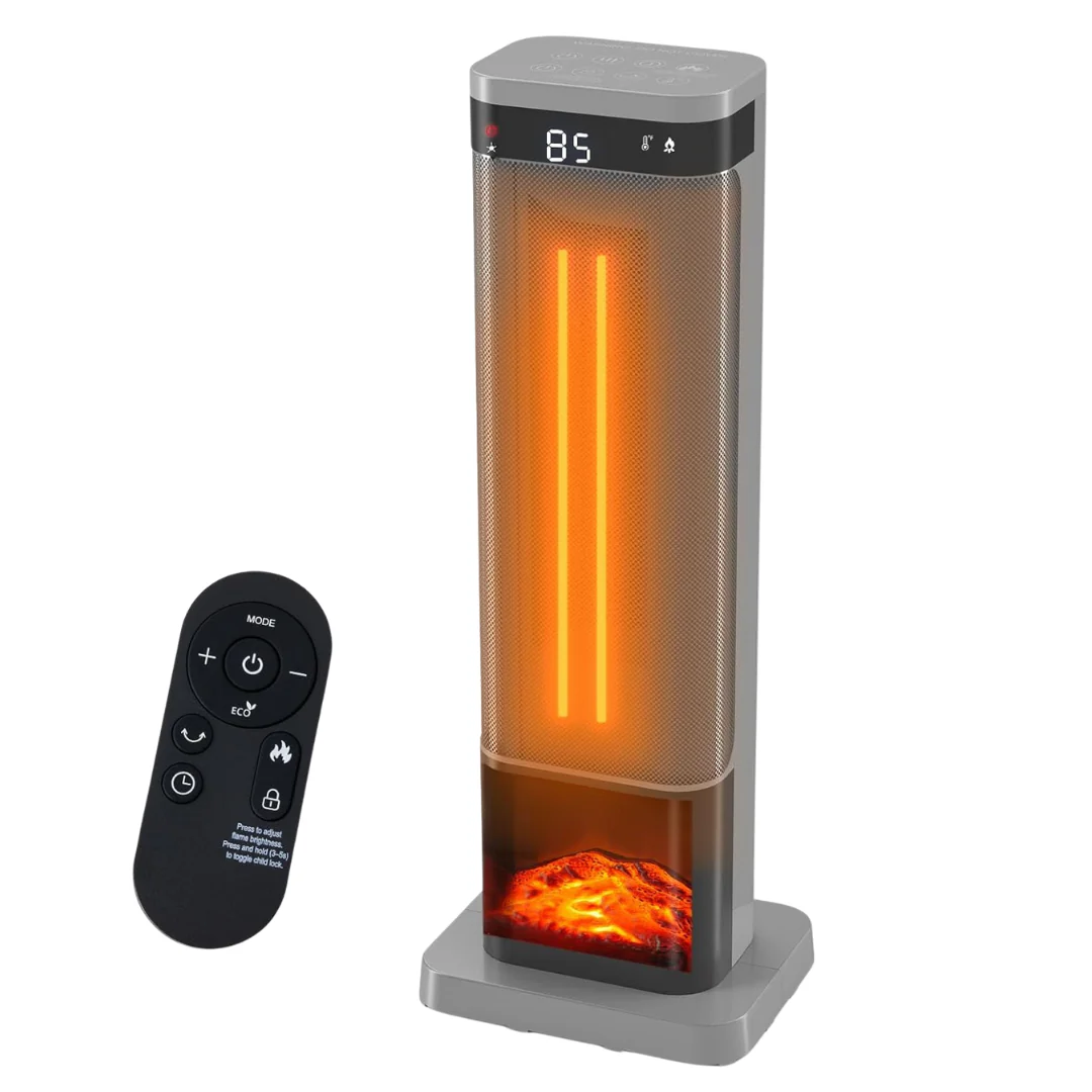 Portable 24 Inch Space Heaters With 3 Light Colors, Remote