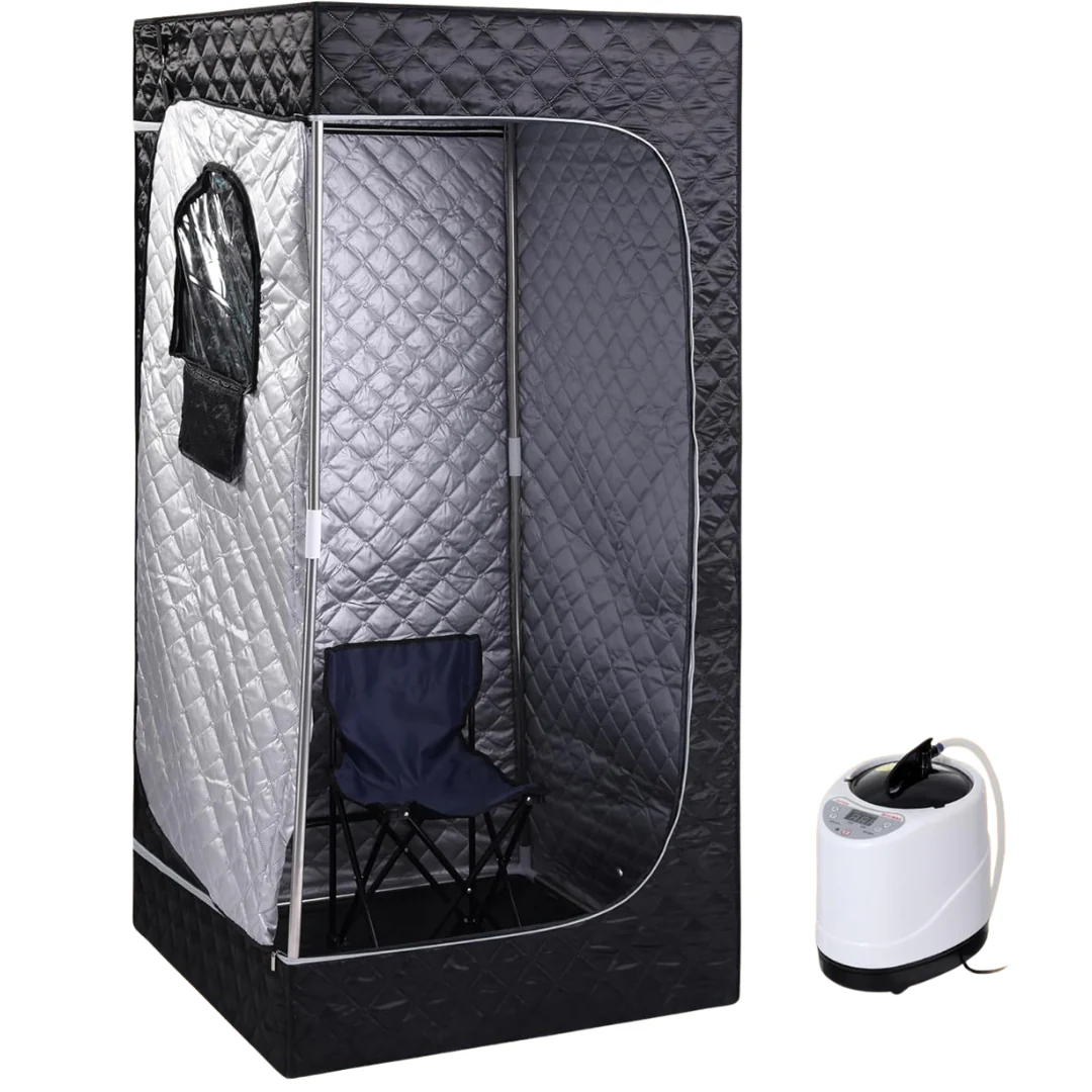 Portable 9-Level 1000W Power Sauna Box w/ 2.6L Steam Generator