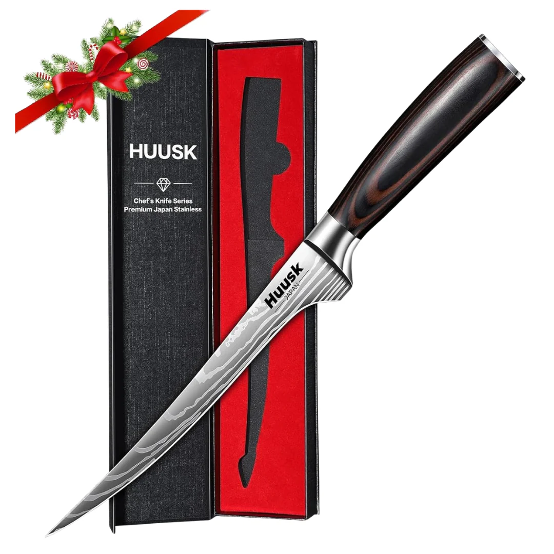 Professional Flexible 7" Filet Knife With Wood Handle