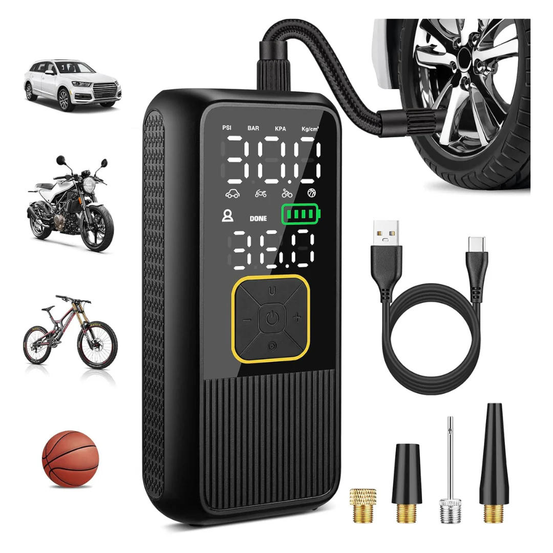 Pwperry Portable Tire Inflator 150 PSI Smart Air Compressor