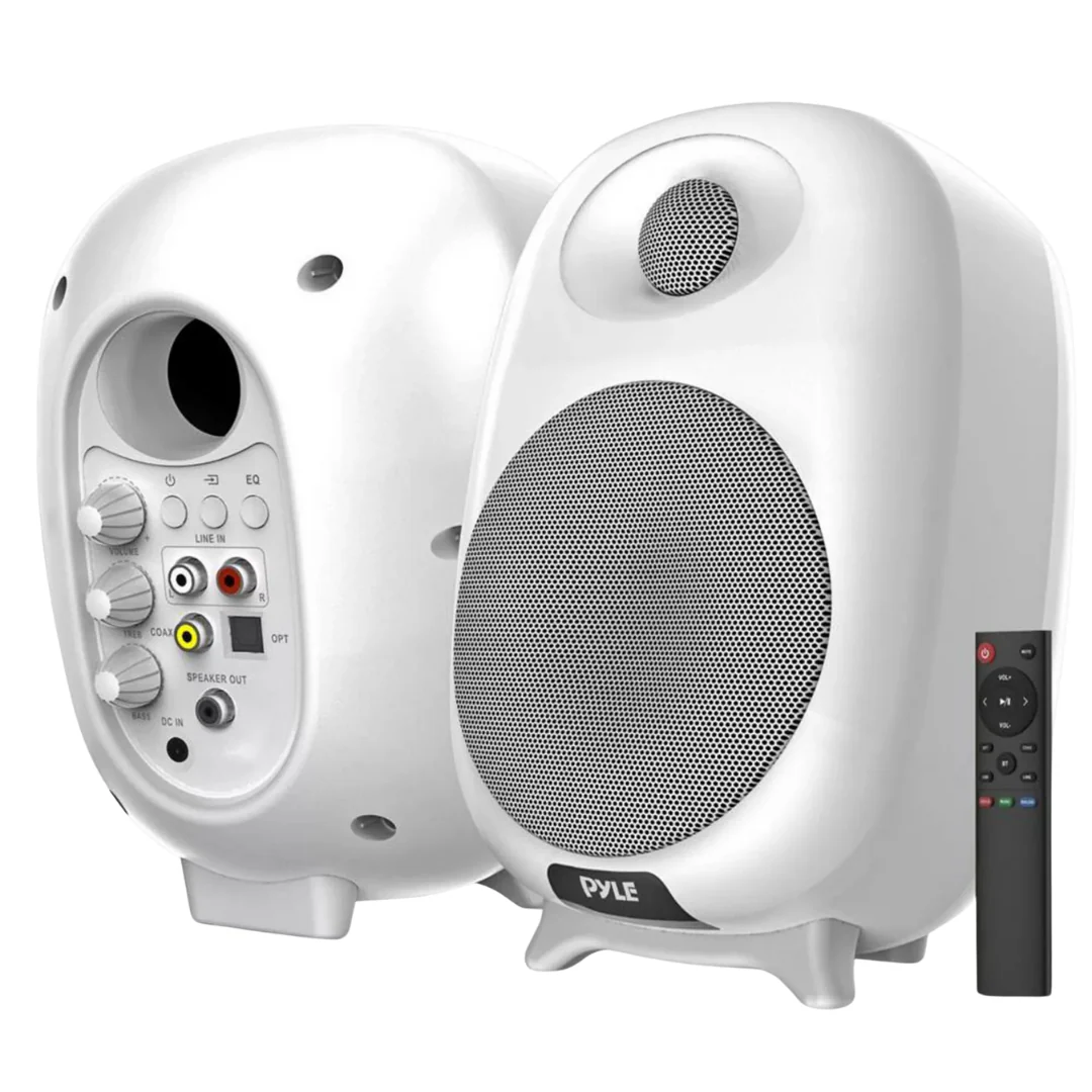 PyleUsa HiFi 60W Powered Bluetooth Monitor Speaker Set