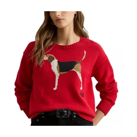 Ralph Lauren Women's Knit Dog Sweater