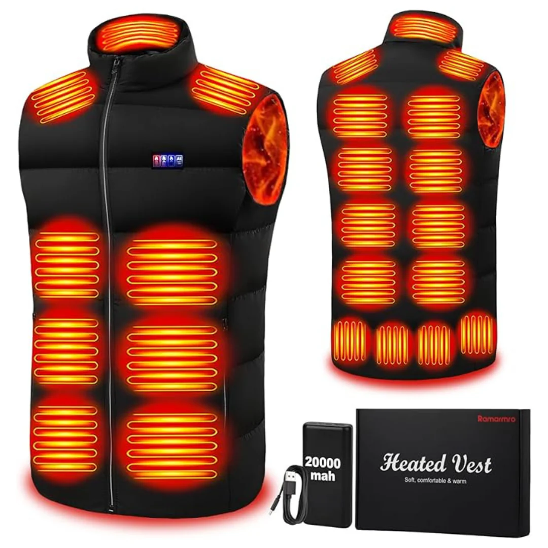 Ramarmro Men's 20000mah 7.4V Battery Pack Heated Vest