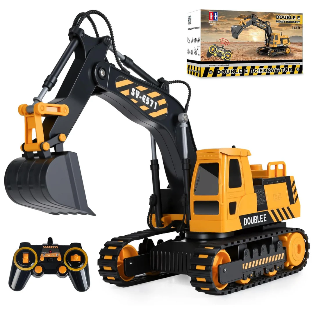 Remote Control Excavator Construction Vehicle Toy With 6 Functions
