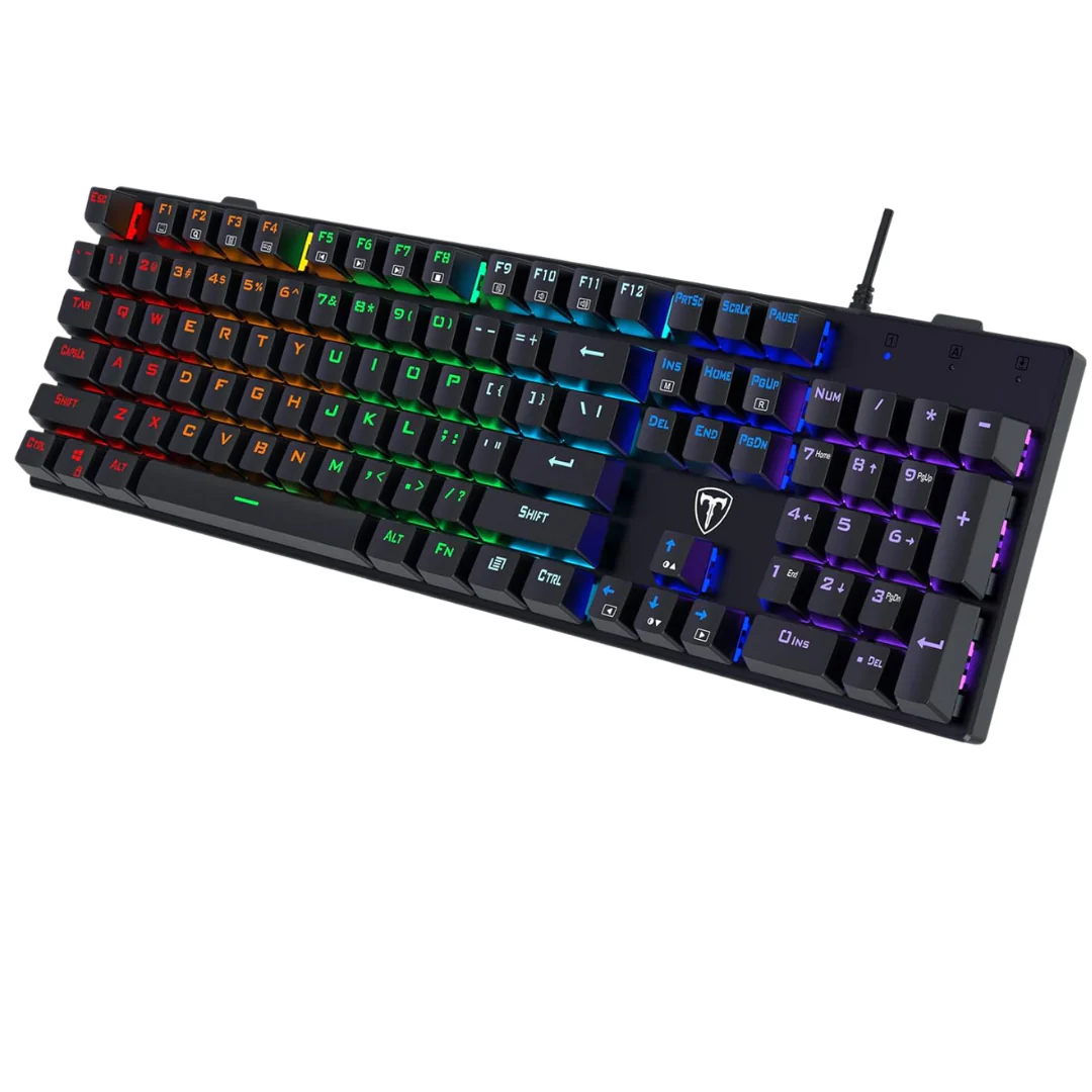 RisoPhy Full Size Mechanical Wired Gaming Keyboard W/ Blue Switch