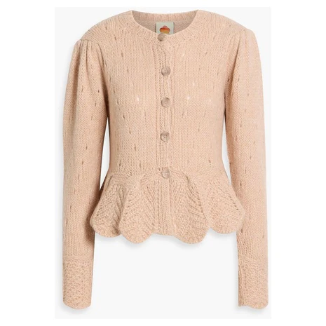 Ruffled Pointelle Cardigan