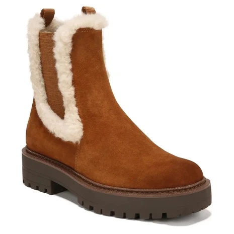 Sam Edelman Women's Laguna Faux Fur Trim Platform Chelsea Boot