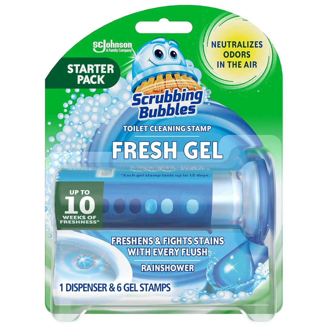 Scrubbing Bubbles Toilet Bowl Cleaning Gel Dispenser With 6 Stamps