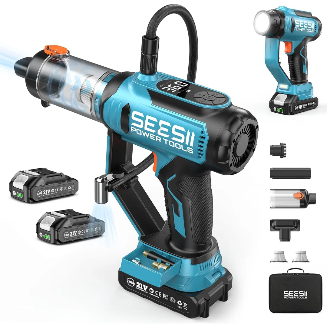 SEESII 3-in-1 150PSI Cordless Tire Inflator with Auto-Shutoff