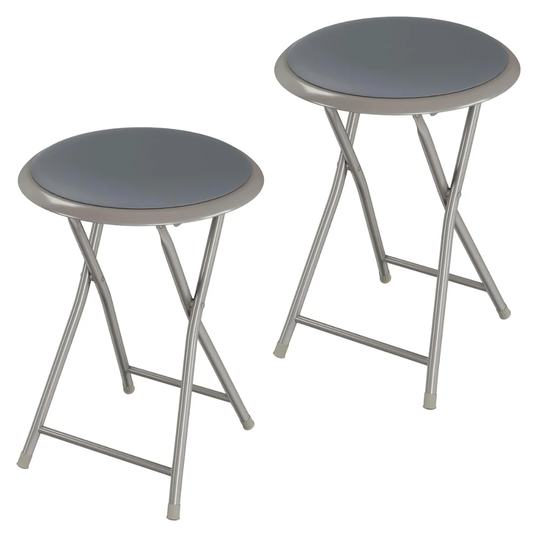Set Of 2 18" Lavish Home Heavy-Duty 225lb Folding Bar Stools