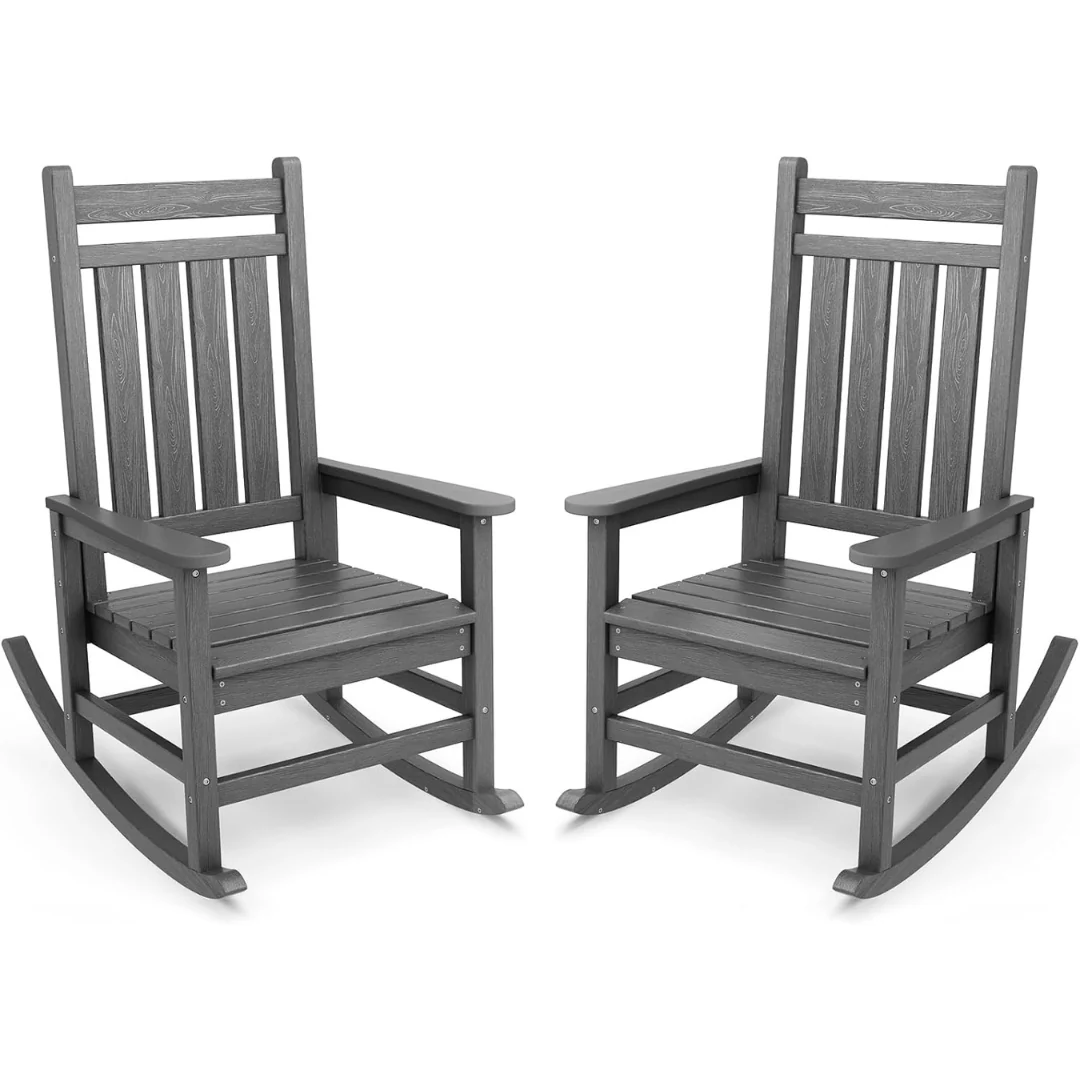 Set of 2 All Weather Outdoor Rocking Chairs