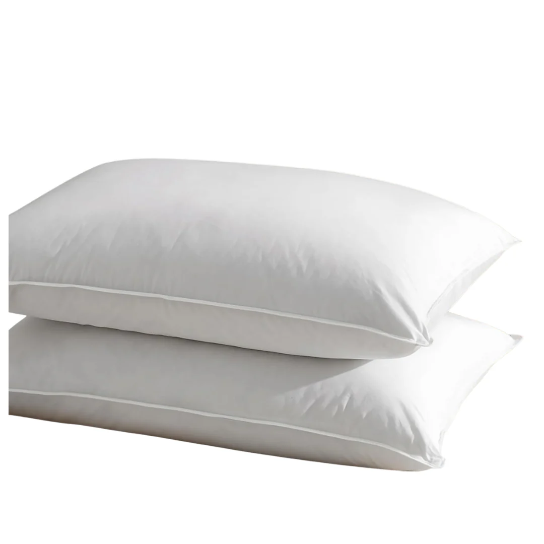 Set Of 2 Queen Size Goose Down Pillows W/ 750 Fill Power