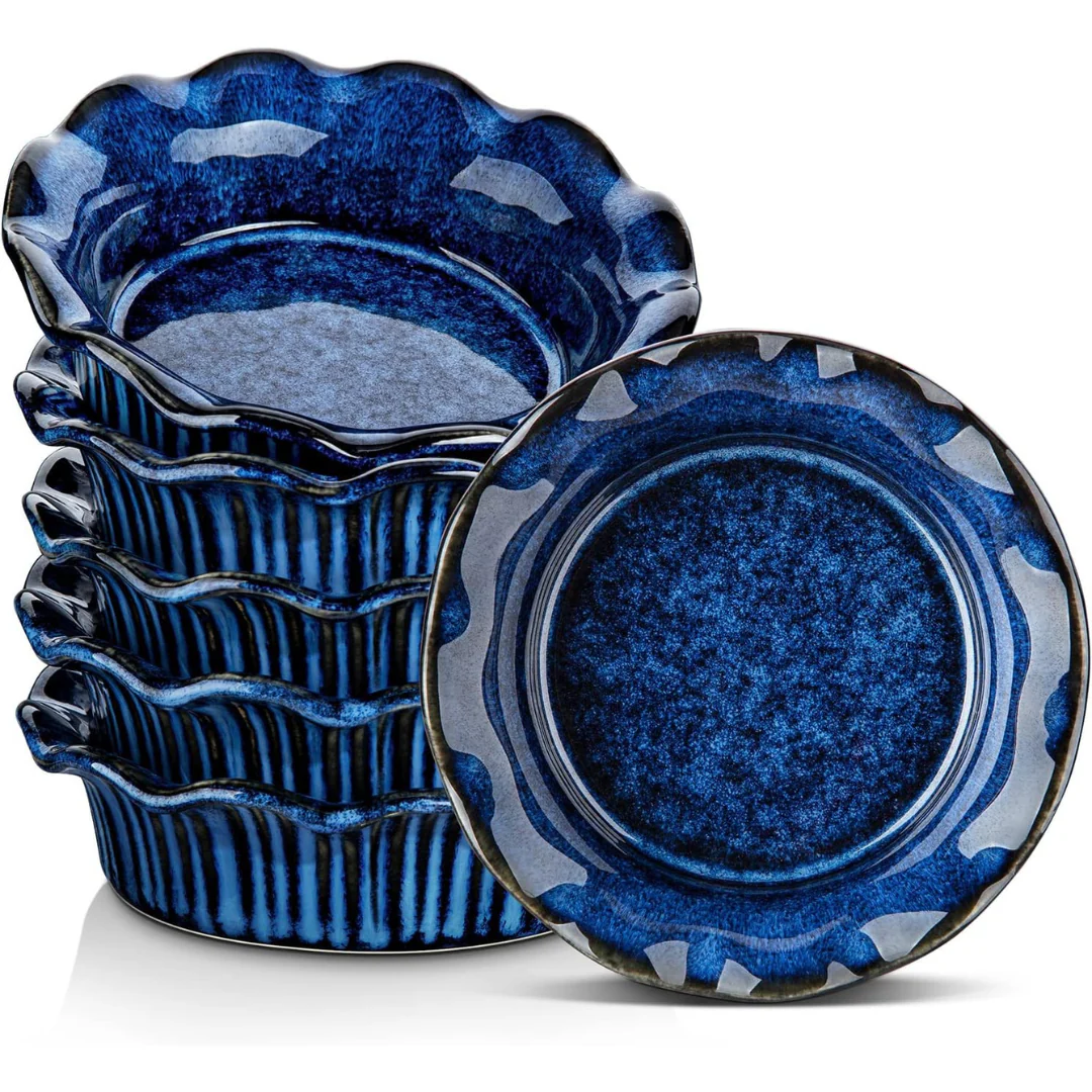 Set of 6 Vancasso Ceramic Stern Mini Pie Pans