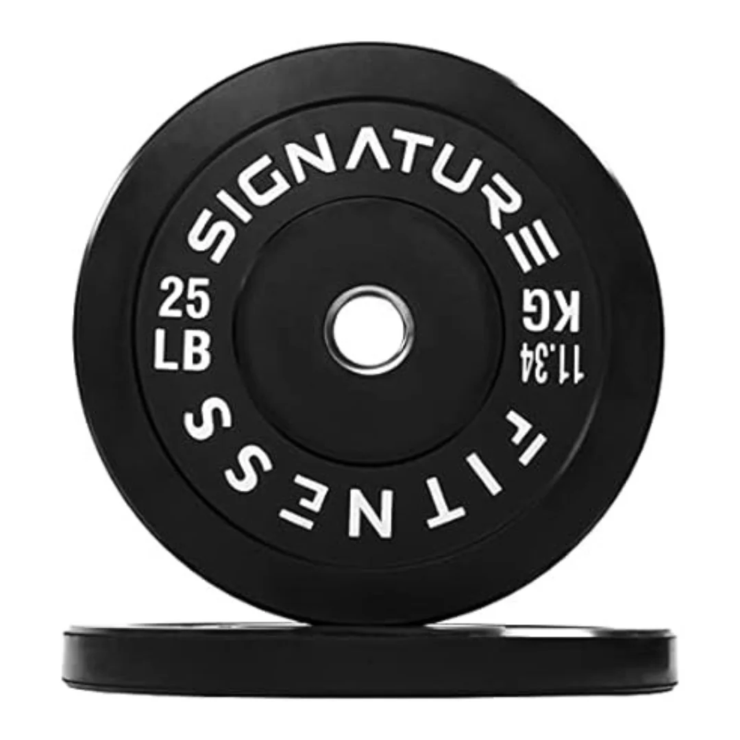 Signature Fitness 2" Olympic Bumper Plate Weight Plates With Steel Hub
