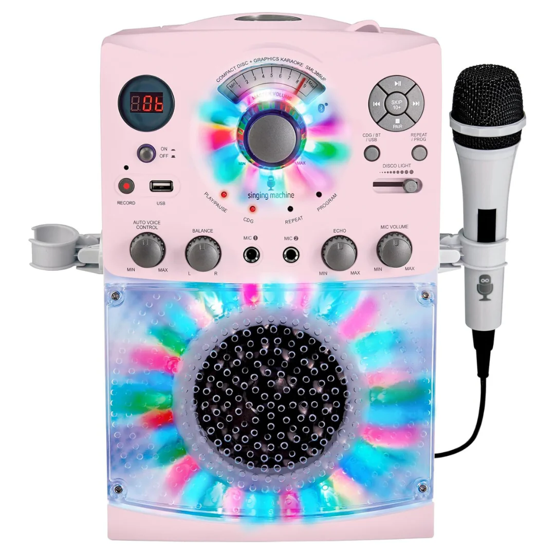 Singing Machine Portable Karaoke Machine W/ Microphone Bluetooth & Lights