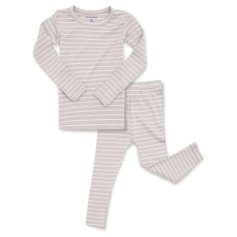 Size 3T Beige Ribbed Pajamas