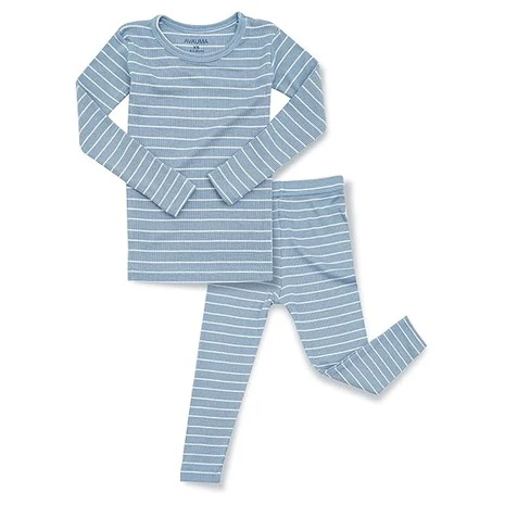 Size 3T Dark Blue Ribbed Pajamas