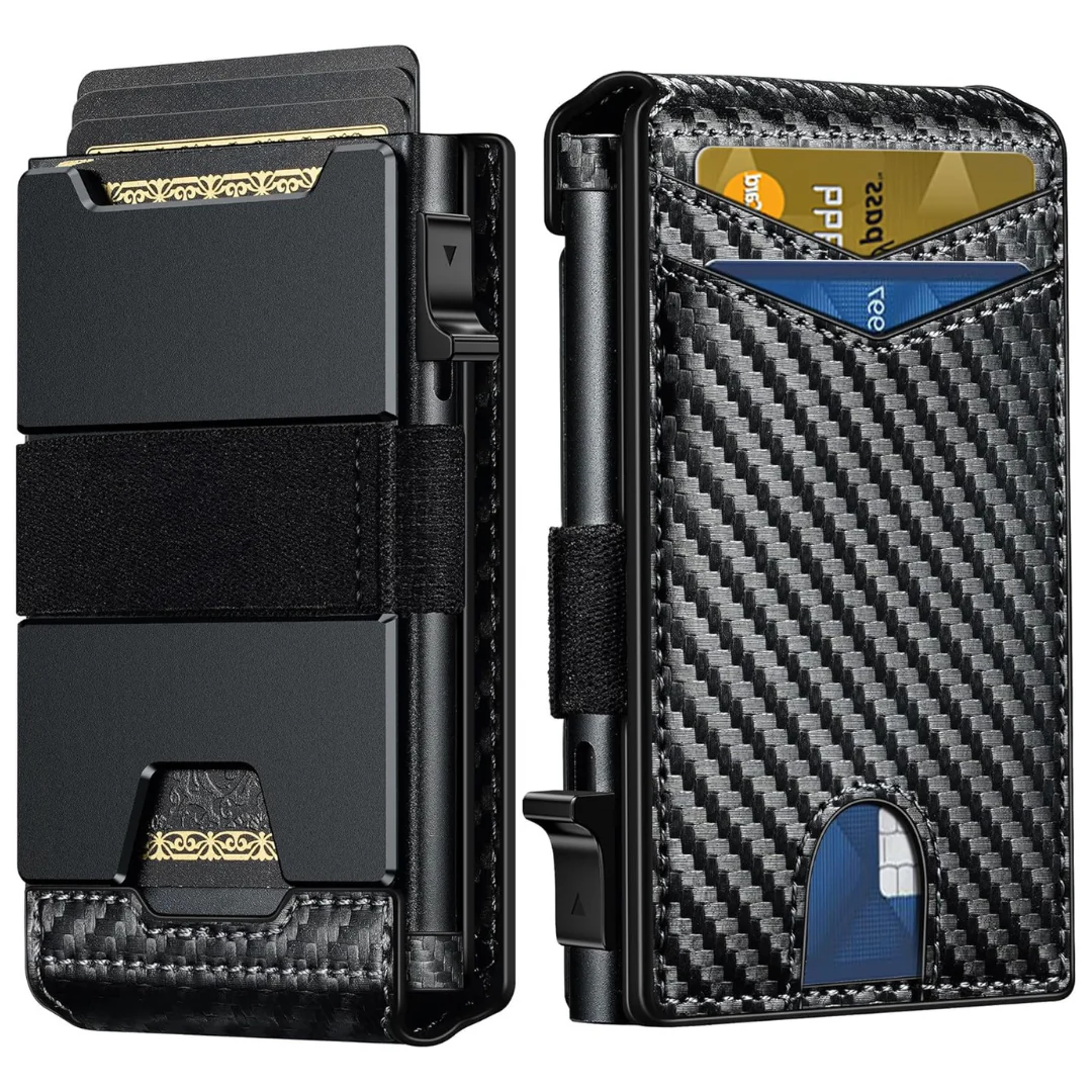 Slim Minimalist RFID Blocking Metal Pop-Up Card Holder
