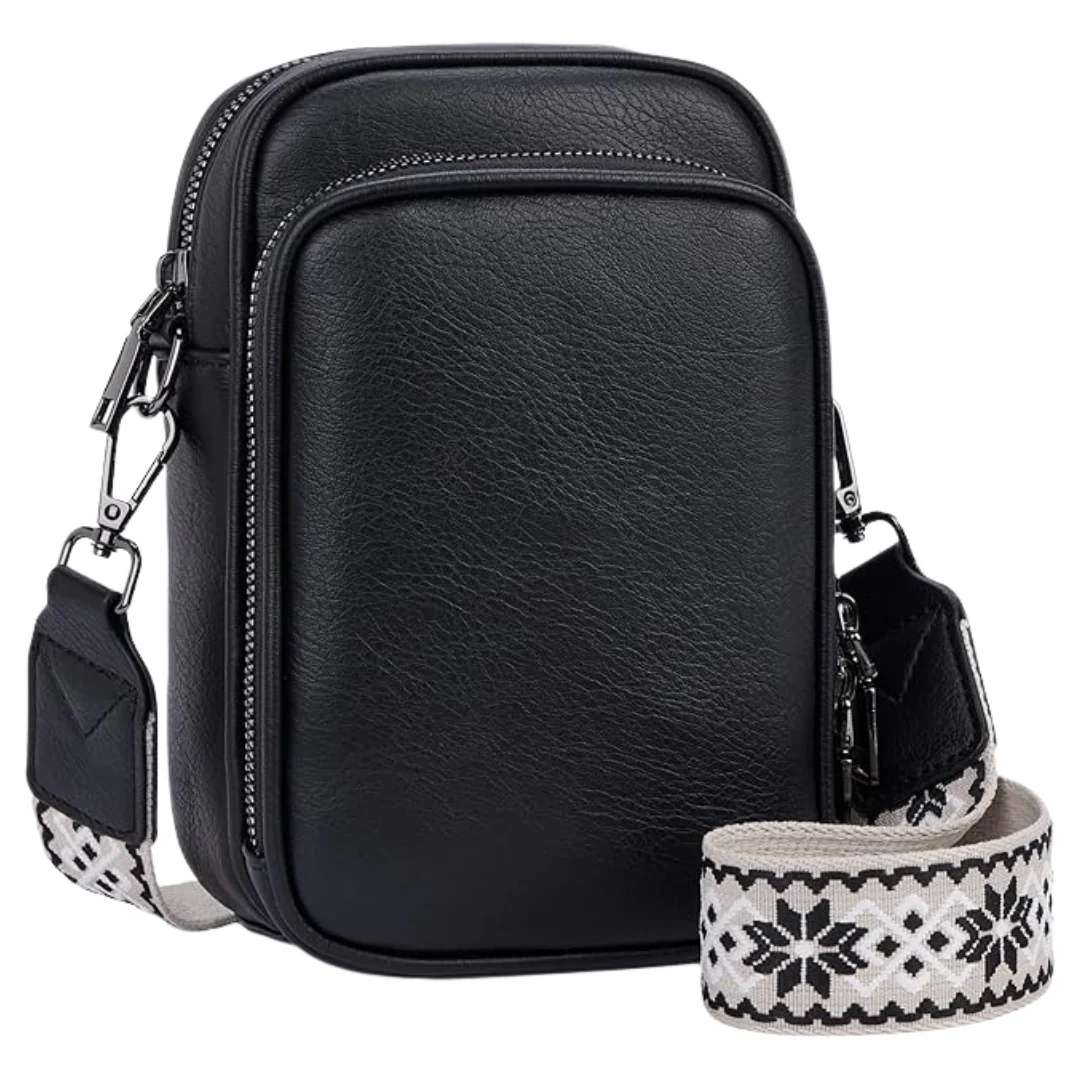 Small RFID Crossbody Bag W/ Triple Compartment (Various)