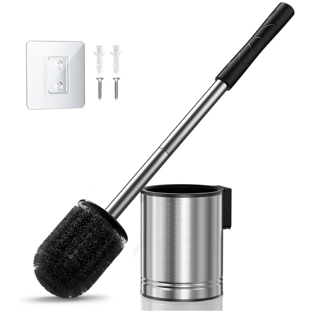 Stainless Steel Toilet Bowl Brush Holder Set