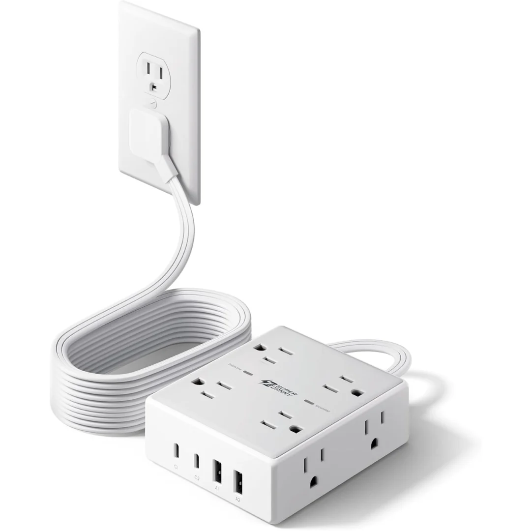 Surge Protector Power Strip 10' Extension Cord with Multiple Outlets