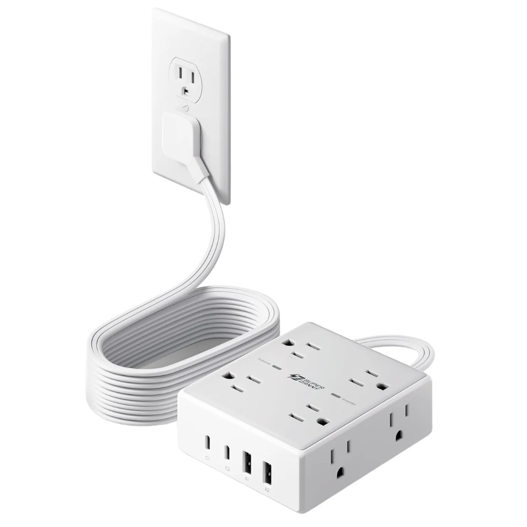 Surge Protector Power Strip 10' Extension Cord With Multiple Outlets