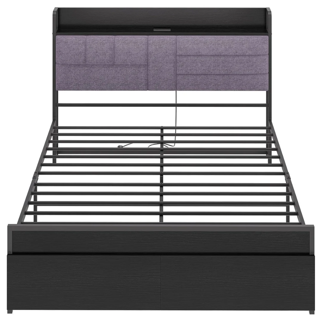 Takywep Full Size Heavy Duty Bed Frame With Storage