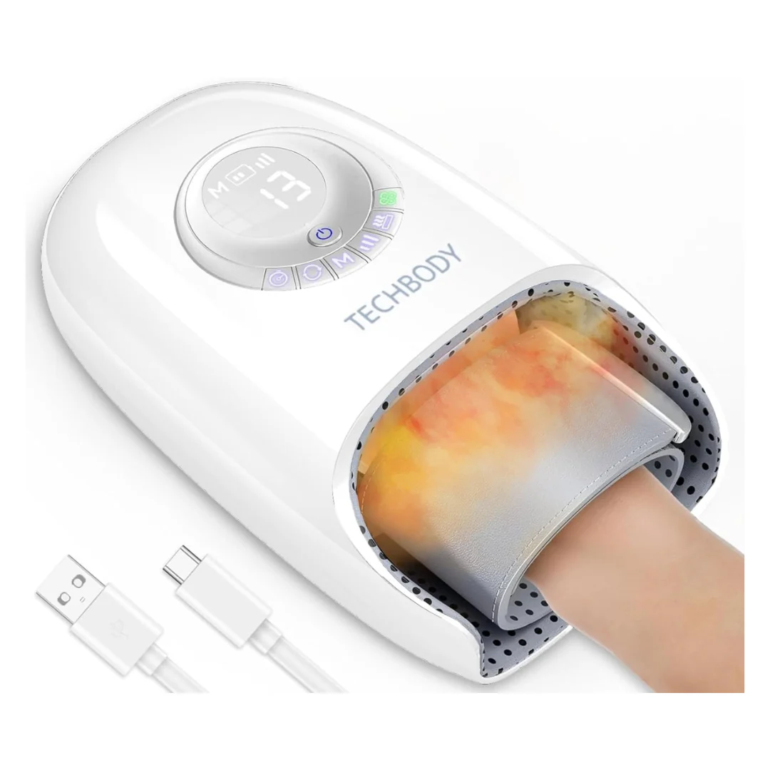 Techbody Hand Massager With Heat And Compression For Arthritis