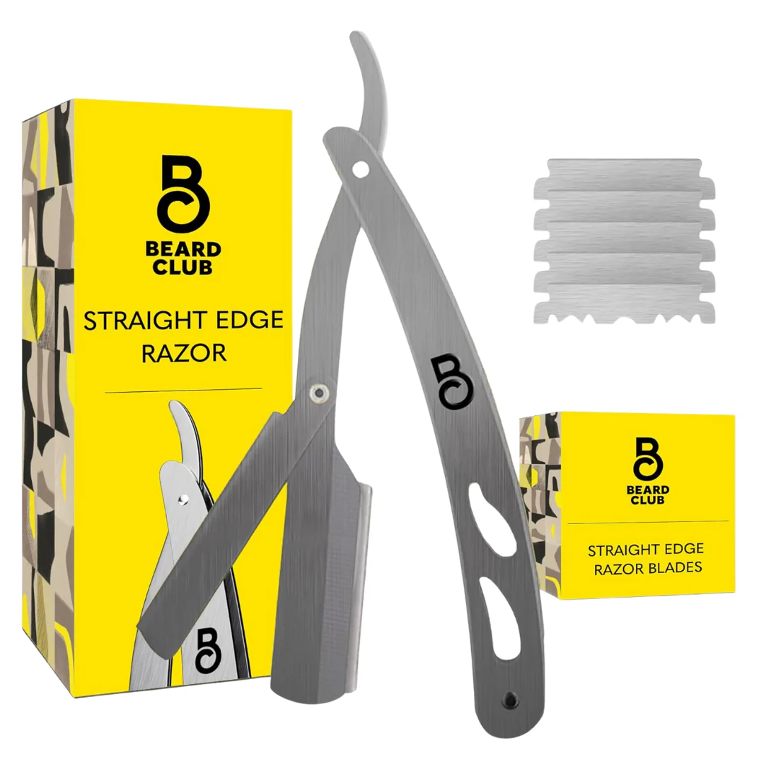 The Beard Club Straight Razor With 5 Replaceable Stainless Steel Blades