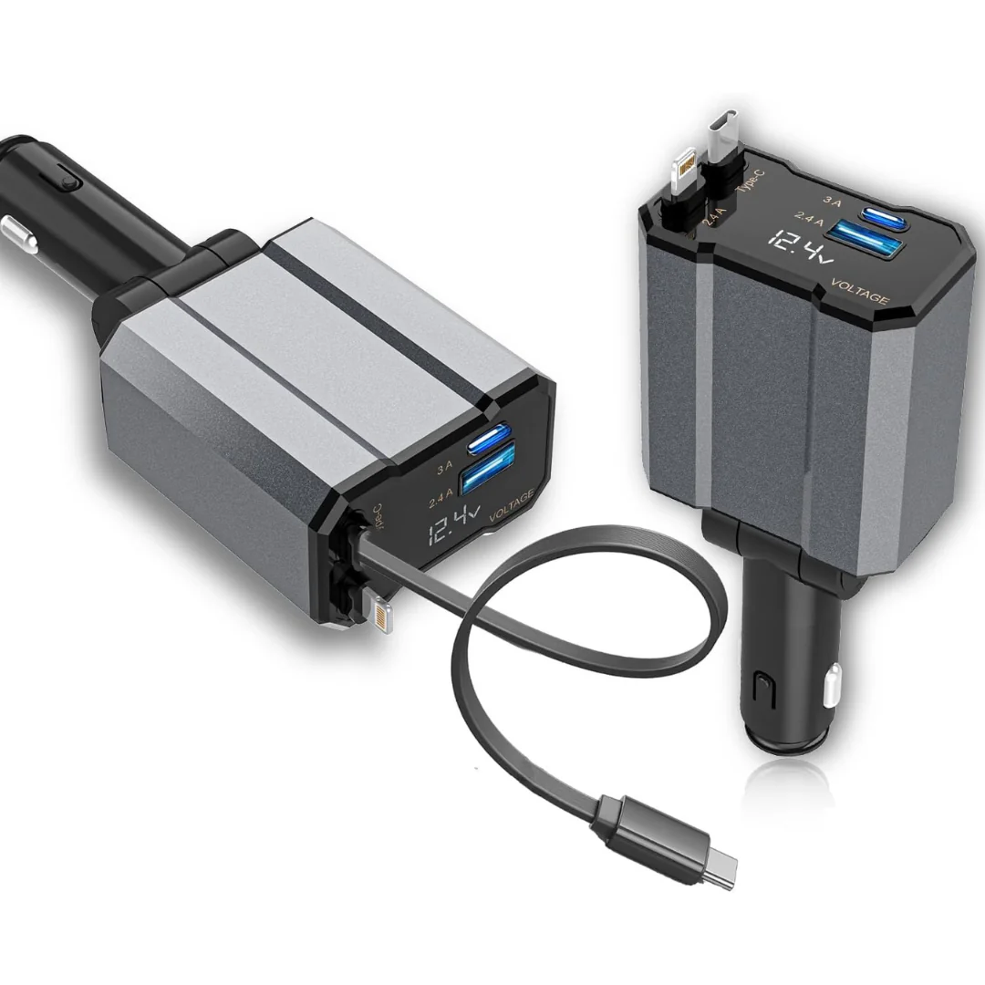 ThermoHalo C01 4-in-1 Retractable Car Charger