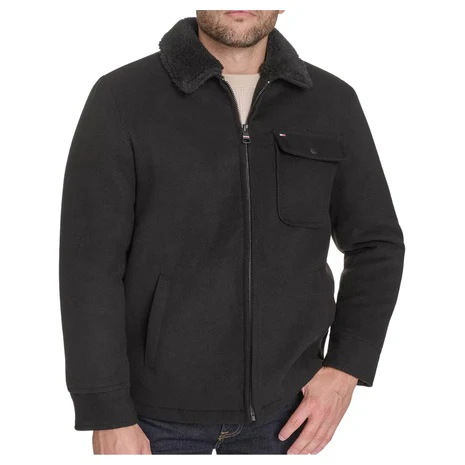 Tommy Hilfiger Men's Wool Blend Jacket with Sherpa Collar