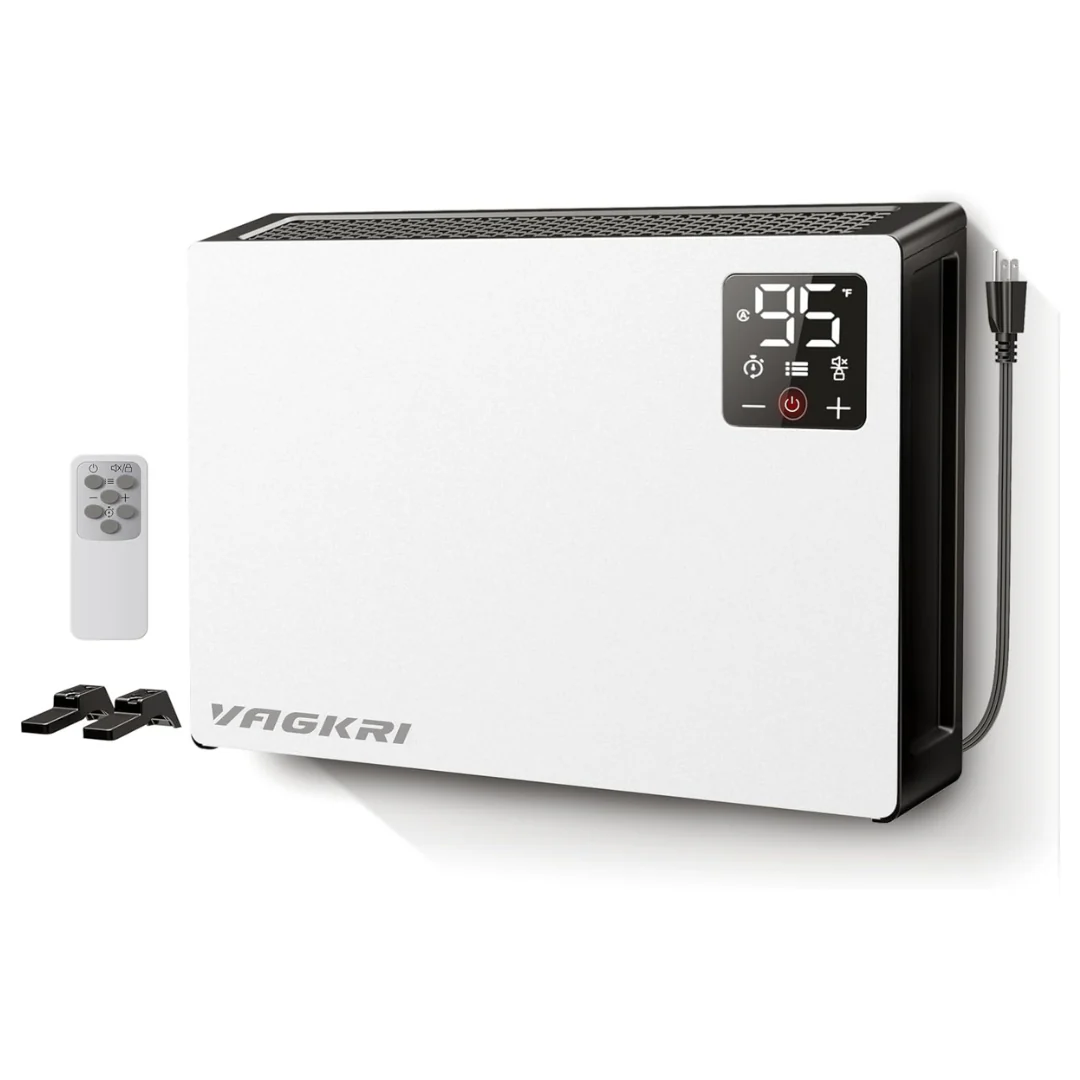 Vagkri Quiet Electric 1500W Space Heater With Remote