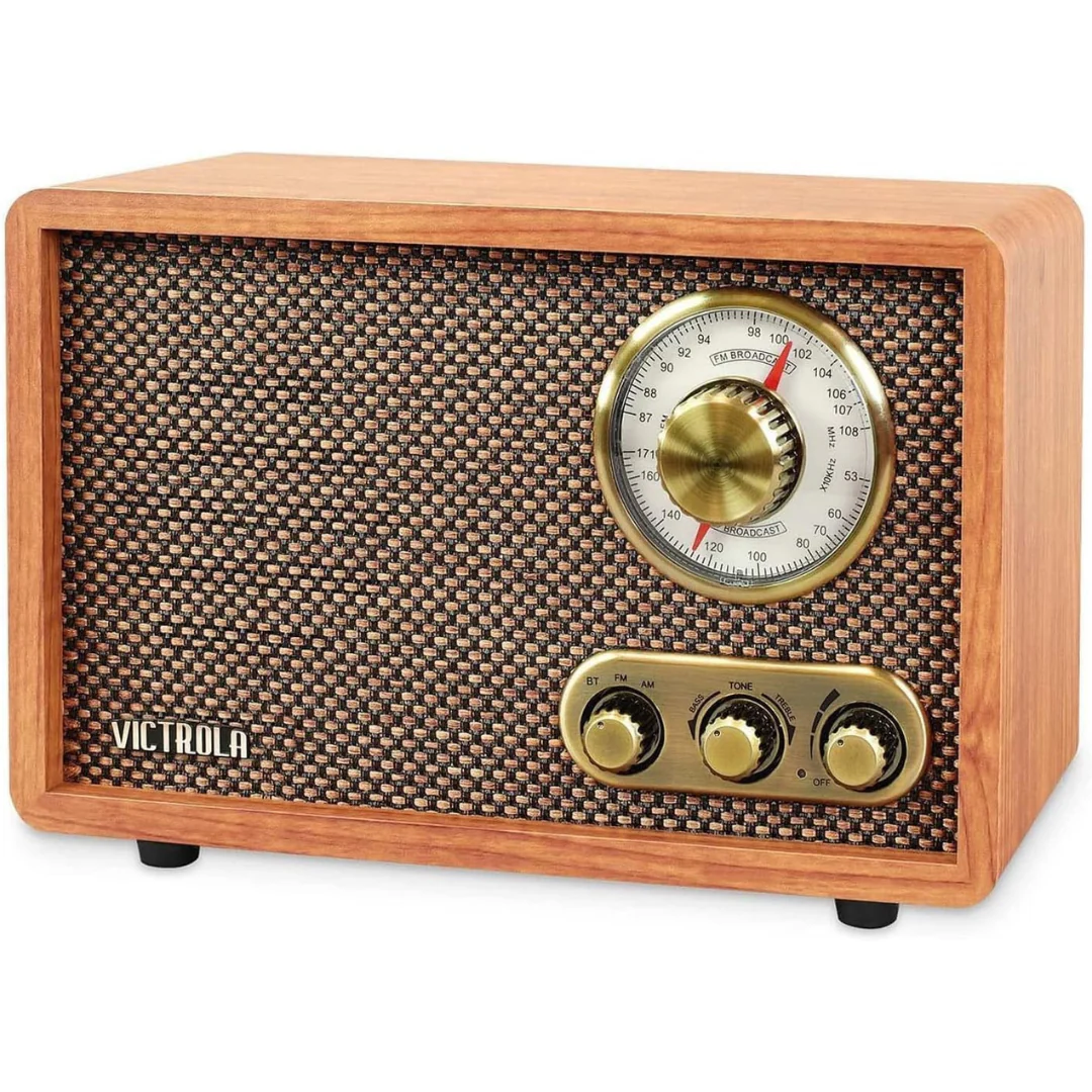 Victrola Willow Retro Wood Bluetooth Radio with Built-in Speakers