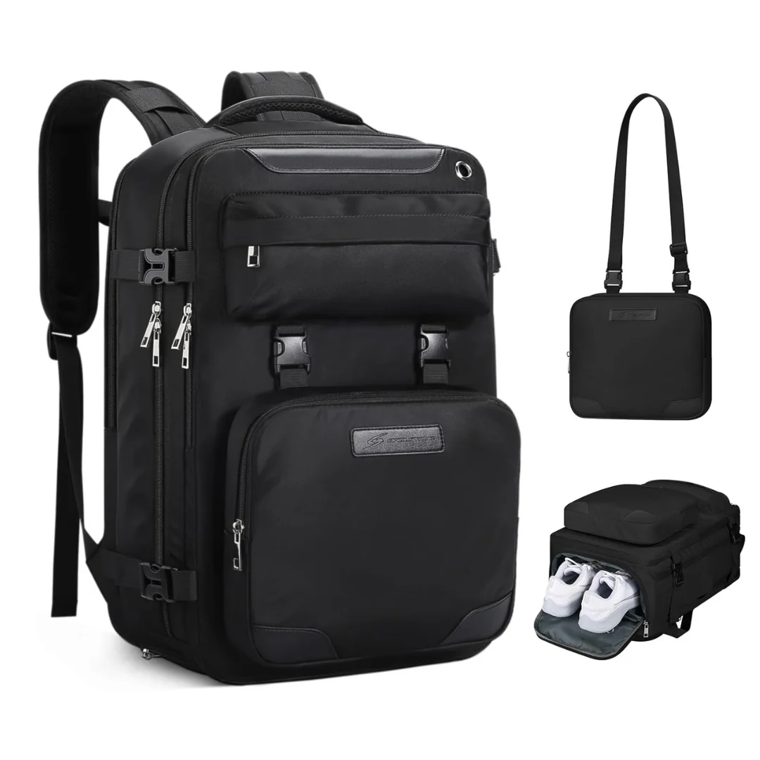 Waterproof 35L 17" Laptop Travel Backpack With Shoe Compartment
