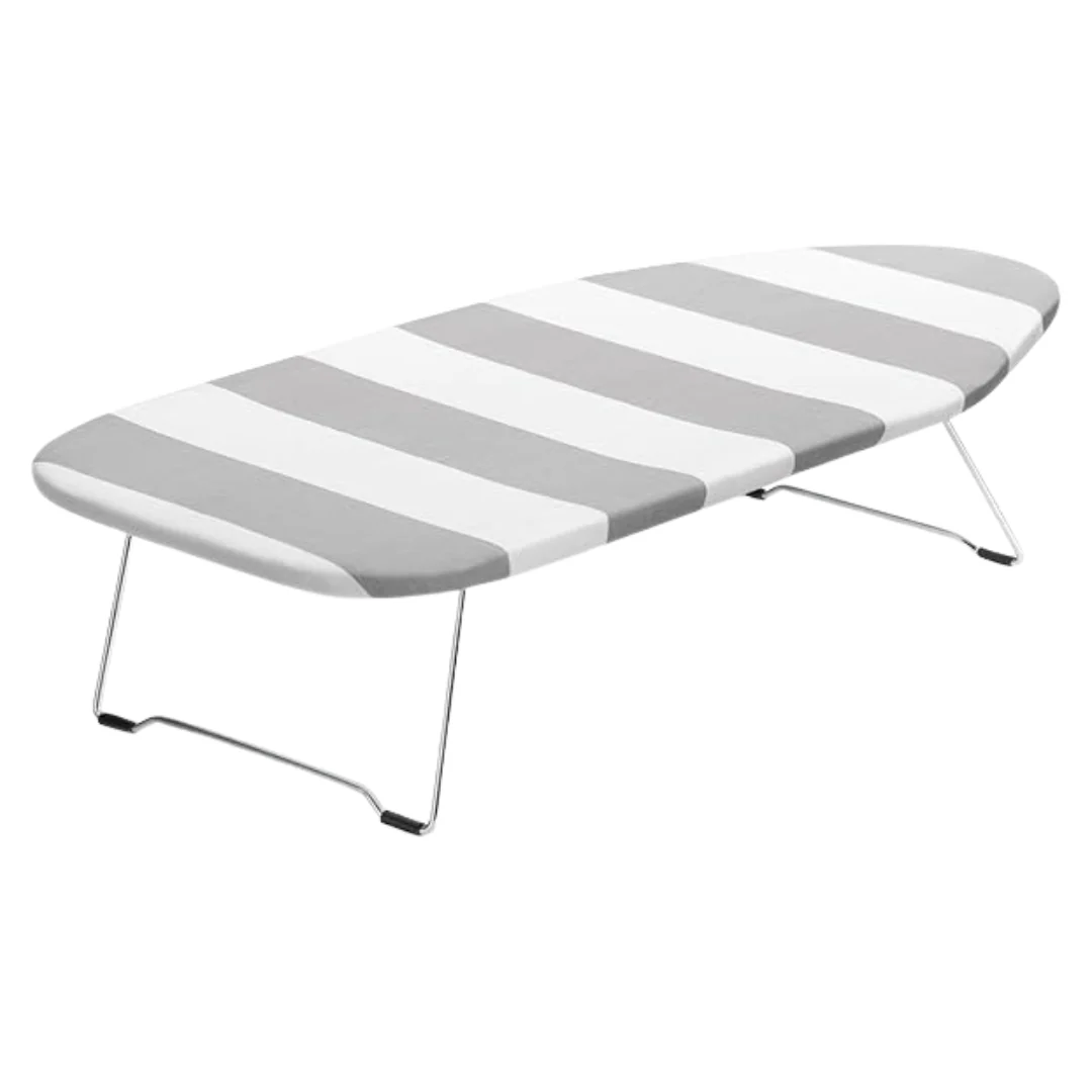 Whitmor Tabletop Ironing Board With Grey/White Striped Cover