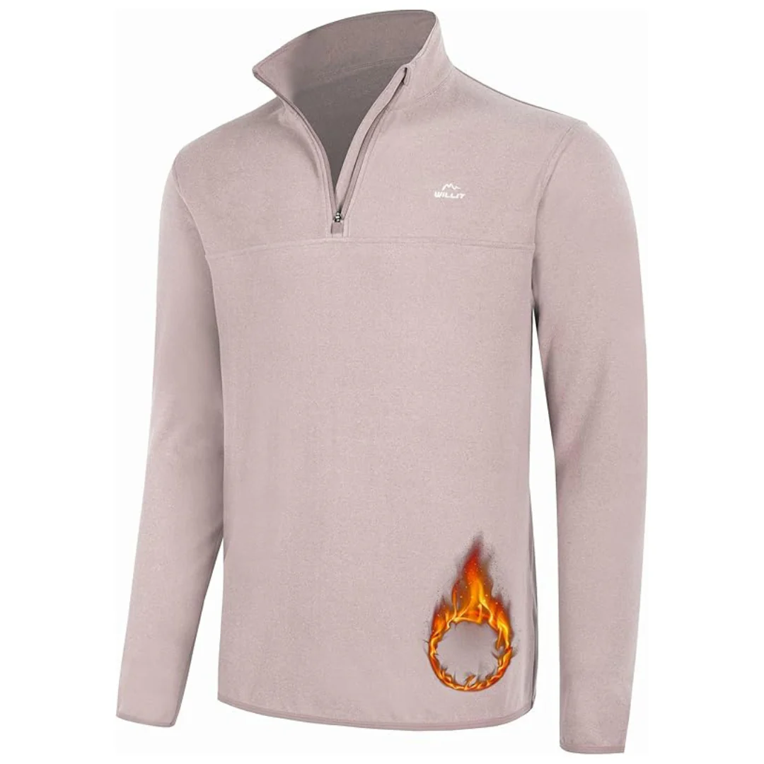 Willit Men's Quarter-Zip Fleece Pullover Shirt