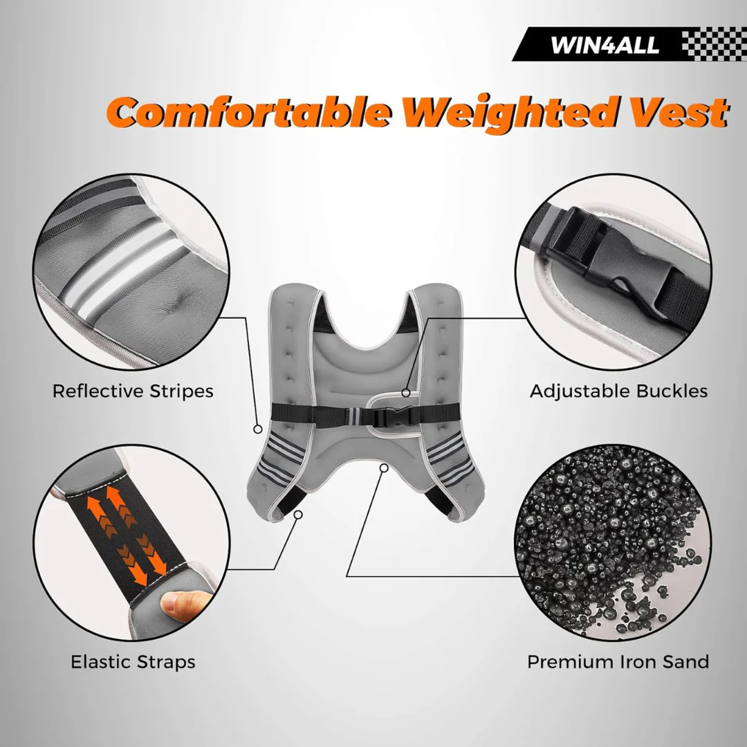 Win4all Adjustable Women Weight Vest, 8lbs (Grey)